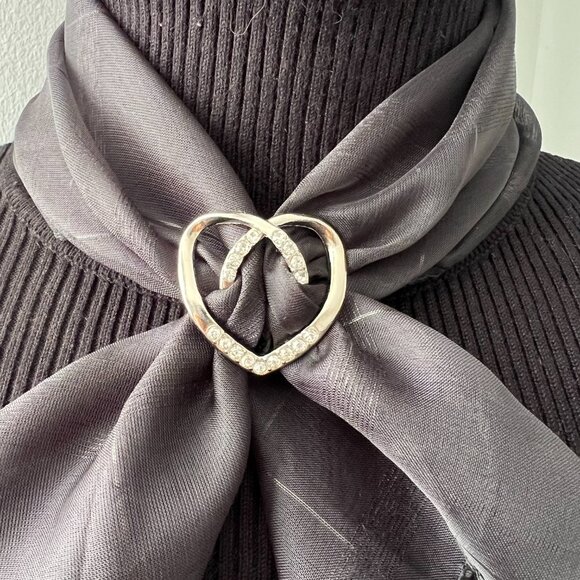 Rhinestone Shawl Buckle Silk Scarf Ring Brooch Scarf Clip - Picture 2 of 2